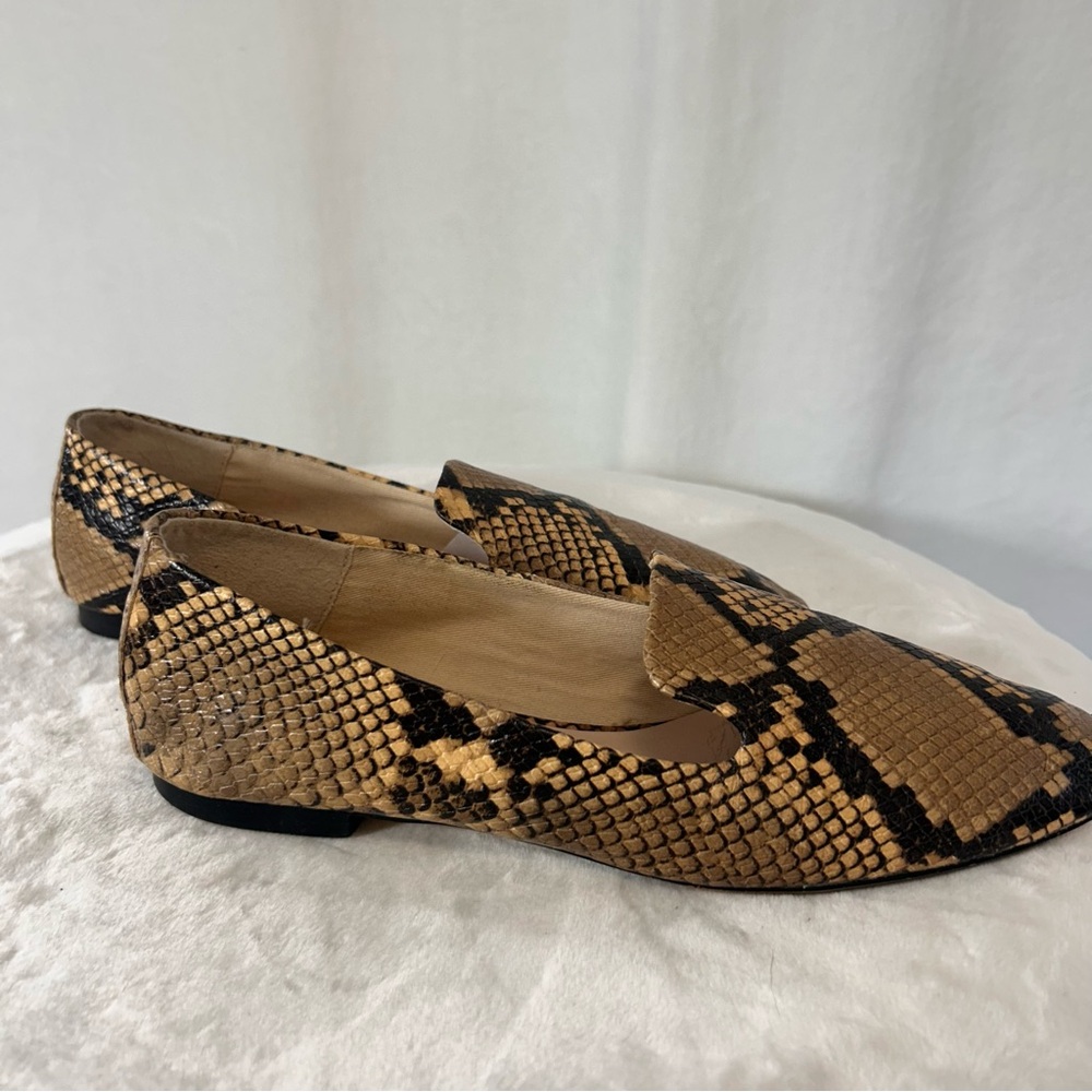 Zara Boa/Snakeskin Loafers sz 39 Mob Wife 90’s Career